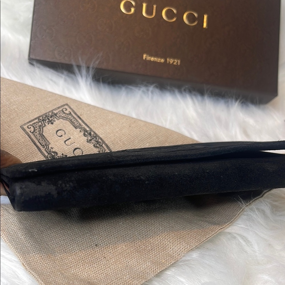 Gucci SoHo Classy Black Suede & Leather Long Sleek Wallet Full Inclusion EUC 🖤 - Picture 11 of 11